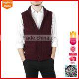 New Design Sleeveless Button Sweater Vest Open Front Sweater Cardigan Vest thumbnail-2