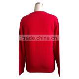 Red Jacquard Pattern Acrylic Women Knitted Christmas Sweater thumbnail-3