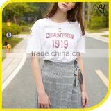 Hip Hop Clothing Women Custom Longline Distressed t Shirt With Printing Design thumbnail-1