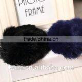 Real Rex Rabbit Fur Elastic Hair Bands Hair Bands Elastic Ties Ponytail Holder Hair Accessories for Women thumbnail-4