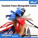 Shinny Gold Plated Tips Faux PU Sheepskin Leather Shoes Laces for Canvas Boots Skating Shoes & Golf Shoes - Amazon Label Service thumbnail-1