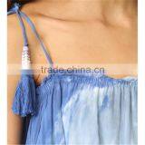 Hot Sleeveless Tie Dye Tassel Straps 2017 Blouse Women Summer thumbnail-5