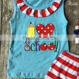 Back to School Otufits Girl Shorts Striped Pencil Heart Clothing Shorts Summer Girl Boutique Shorts With Match Accessories thumbnail-4