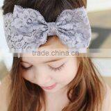 Hot Sale Girl Lace Bow Tie Headband, Girl Wide Lace Headband thumbnail-5