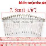 Hot Sell Professional 10PCs/pack Silver Tone Comb Shape Hair Clips thumbnail-2