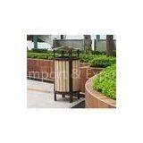 Single Collection Antique Wooden Garden Dustbin With a Galvanized Plate thumbnail-1