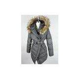 Hooded Womens Long Down Jackets , Ladies Padded / Goose Feather And Down Coat thumbnail-1
