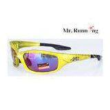 Ladies UV Protection Polarized Sport Sunglasses Yellow Frame For Cycling