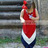Girls Patriotic 4th of July Halter Dress Boutique Style America Girl Maxi Dress Summer Cotton Dress