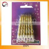 Metallic Gold Birthday Candle Set With Holders