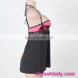 Factory Fashion Women Black Sex Night Dress thumbnail-5