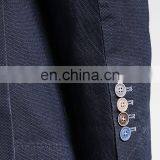 Cotton Simple Style Dark Blue Casual Suit Men Blazer thumbnail-5