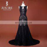 Latest Design Sexy Sleeveless See Through Lace Appliqued Long Black Mermaid Australia Evening Dress With Lace Made In China 2016 thumbnail-1