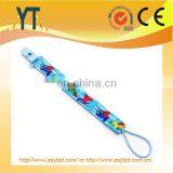 YT Manufacture Glow Skulls Pacifier Clip,100% Cotton Print Ribbon Stainless Steel Metal Baby Pacifier Clip thumbnail-4