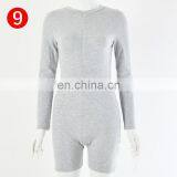 Cotton Black Gray Bodycon Playsuit Women Wear On Both Sides Sexy Jumpsuit Autumn 2021 Zip Up Party Club Romper Jumpsuits Shorts thumbnail-7