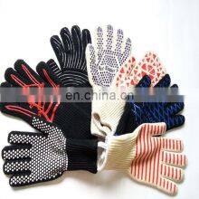 Cotton Aramid liners Silicone Coated Heat Resistant Oven Gloves with Fingers