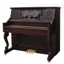 Chinese Upright Piano Brown Elegant Retro Solid Wood Professional Performance Grade  Piano