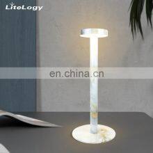 Bedroom Decorative Usb Rechargable Bed Side White Ceramic Table Lamp