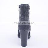 Pu and Suede Upper Sexy Lady Superfly no Lace Work Zipper up High Heel Ankle Boots thumbnail-5