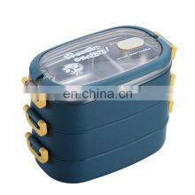 Hot Sale Wholesale Warmer Custom Logo Stainless Steel 3 Layer Bento Lunch Box Kids School thumbnail-3