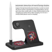Foldable 15W 10W Fast Charge Wireless Charger Stand 4 In 1 Folding Wireless Charging Station Dock thumbnail-5