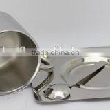 Double Wall Stainless Steel Coffee Mug With Plate and Spoon thumbnail-2