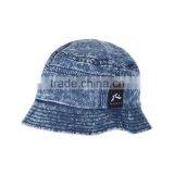 Hot Selling Stonewashed Blue Plain Bucket Hat Wholesale thumbnail-3