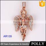 2015 Hot Sell Gold Diamond Angel Meaningful Pendant Necklace thumbnail-2