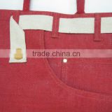Red Jute bag with Belt