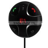 Free Sample Wholesale Bluetooth FM Transmitter Bluetooth Car Kit With Hands-free and Usb Car Charger thumbnail-6