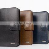 Brown Smooth Leather Men's Carrying Wallet Case Clutch Cell Phone Zippered Pouch thumbnail-3