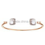 Freshwater pearl bangles wedding jewellery gold and copper bracelet