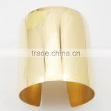 Fashion New Plain Hand Gold Plated Ultra Wide Cuff Bangles For Women Statement Jewelry Punk Charm Metal Opening Bangle Bracelets