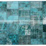 Handmade Turquoise Patchwork Rug (94.5x66.9 Inch)
