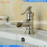 Nickel Brushed Deck Mounted Single Handle Single Hole Bathroom Waterfall Basin Mixer thumbnail-2