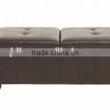 pu Leather Wooden Frame Storage Ottoman Lower Price Two Seats(DO-6109) thumbnail-2