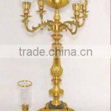 Golden Wedding Candelabra, Candelabra 5 Candle, Chandle Holder, Wedding Candelabra, Candle Stand thumbnail-1