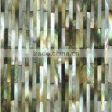 Strip Black/gray Mother of Pearl Seashell Mosaic Wall Tile Wall Panel thumbnail-1