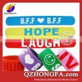 Promotional Cheap 3D Logo Silicone Slap Bracelets thumbnail-3
