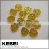 China Supply Gold Transparent Button Heart-shaped Button