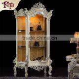 Plain White Wood and Glass Wine Cabinet for Dinning Room Furniture thumbnail-1