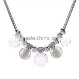 Elegant Real White Gold Plated Semiround Simulated Pearl and Opal Real Snake Chain Necklace & Pendant for Women Girls Jewelry thumbnail-2