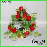 15 Heads Red Artificial Plastic Cayenne Pepper Plants With Tray