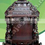 Majestic Wooden Pooja Mantap With Swan Leg thumbnail-1