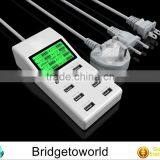 Universal 8 USB Port Display Screen US EU UK Plug Travel AC Power Adapter Socket Smart Wall Charger For Cell Phone Tablet Camera thumbnail-1