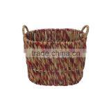 Round Water Hyacinth Baskets With Handles, Storage Water Hyacinth Baskets, Laundry Baskets, Natural Material With Good Price thumbnail-3