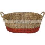 Beautiful Water Hyacinth Fruit Basket/ Fruit Tray With Handle Woven Storage Basket thumbnail-1