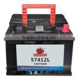 High Quality Car Battery 57412L DIN Standard 12v74ah 12v Battery for Manufacturer thumbnail-1