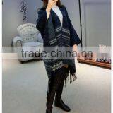 New Nepal Block Poncho Cape Blanket Scarf Wrap Heavy Warm thumbnail-4