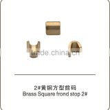 Brass Square top Stopper NO.2 zipper garment accessories